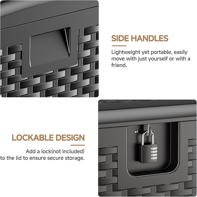 JEKO&JEKO 150 Gallon Outdoor Storage Box Set, Garden Tools, Outdoor Cushions - Image 5