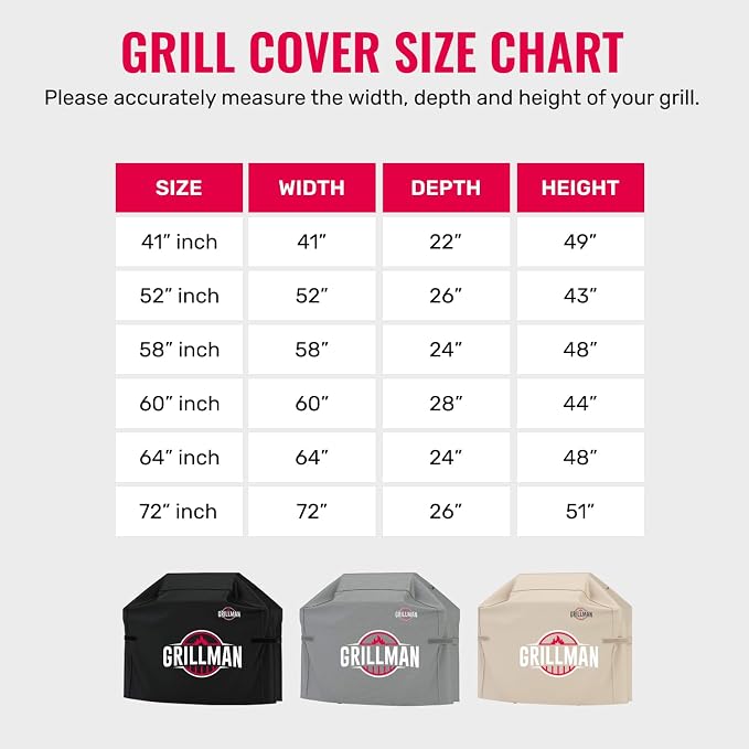 Grillman Grill Cover, BBQ Outdoor Grill Covers, Gas Grills, Waterproof - Image 6
