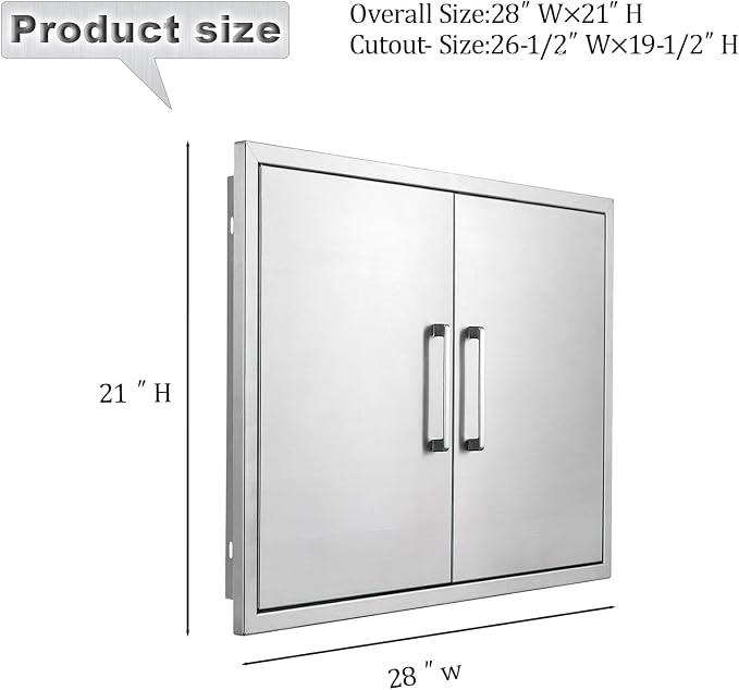 Outdoor Kitchen Door, Stainless Steel BBQ Double Door, Available - Image 2