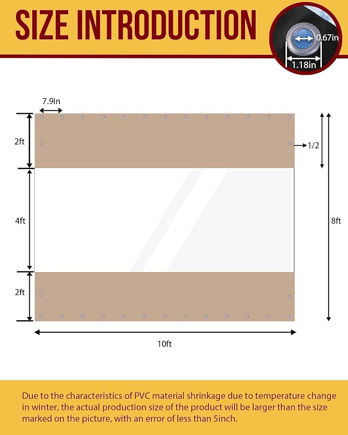 FoundGo 8'H x 10'W Vinyl Curtains - Image 5