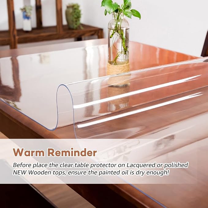 RostiKong 44 x 108 Inch Long Table Protector Desktop Cover Transparent - Image 3