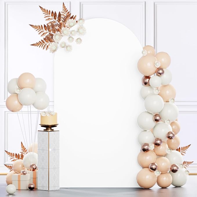 MODFUNS White Arch Cover Set of 3 Fitted Wedding Arch Covers 4ft 5ft 6ft Arched - Image 5