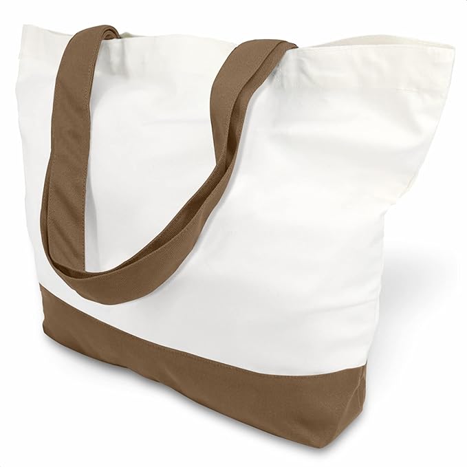 TOPDesign 1-Pack Super Strong Large 12oz Cotton Canvas Tote Bag, Reusable by TOPDesign