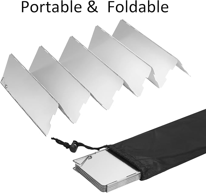 Uning Camp Stove Windscreen, 10 Plates Lightweight Folding Outdoor Picnic - Image 4