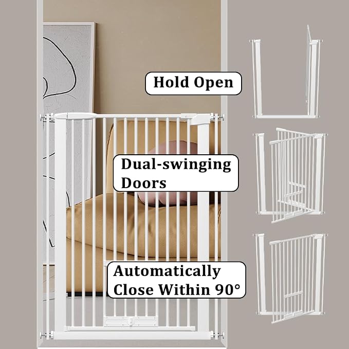 40.55" Tall 1.37" Ultra Narrow Spacing 30.12-45.87" Wide Dogs Pets Baby Gate - Image 7