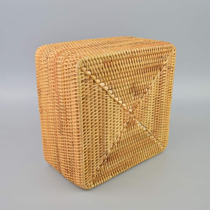 i-lan Natural Rattan 4 Compartments Cooking Utensil Silverware Organizer Holder - Image 4