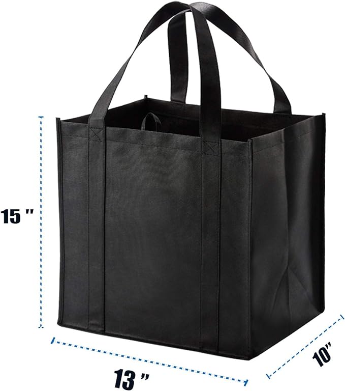 NERUB 10 Pack Reusable Reinforced Handle Grocery Bags - Image 2