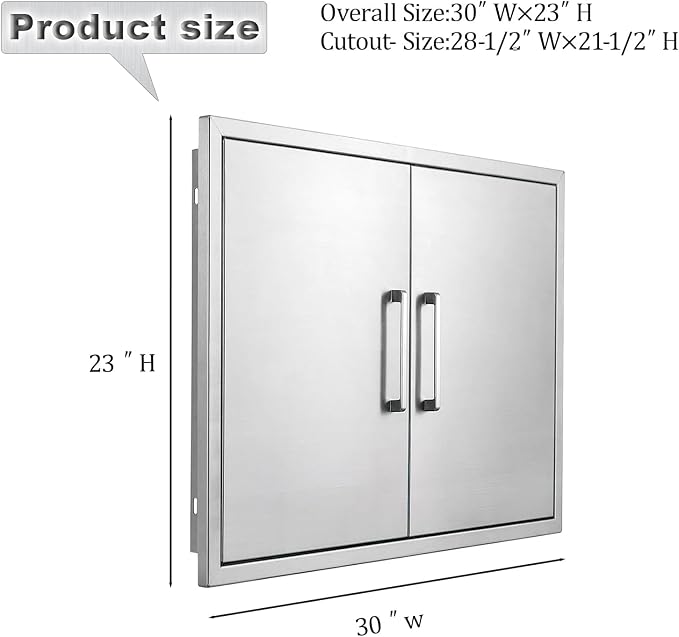 Outdoor Kitchen Door, 27 "W20 H Outdoor Kitchen Access Door, Stainless Steel - Image 2