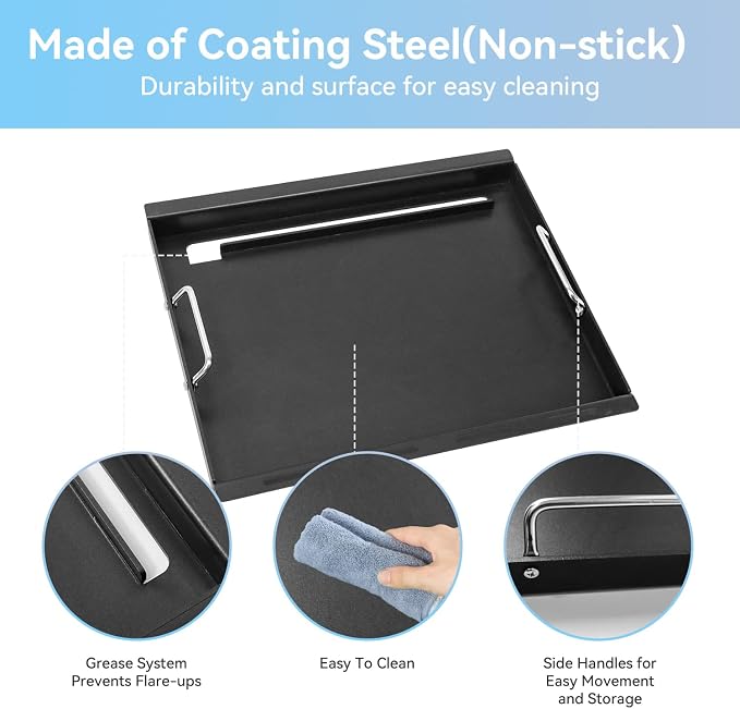 Full-Size Griddle Inserts for Weber Spirit 300 Spirit II 300 Series, Flat Top - Image 5