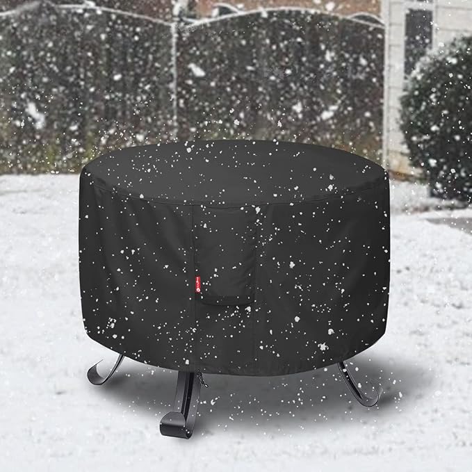 SheeChung Fire Pit Cover Round 32"Dx16"H, Fits 28", Waterproof Heavy Duty 600D - Image 7