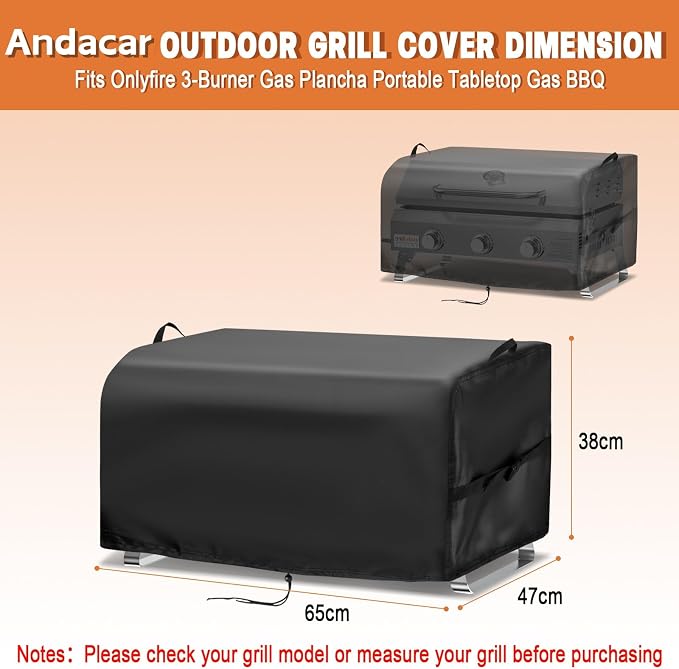 Grill Cover for NXR 3 Burner Portable Gas Grill, 25 inch Waterproof Outdoor - Image 2