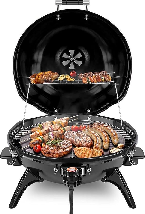 Electric BBQ Grill Techwood 15-Serving Outdoor Electric Grill by Techwood
