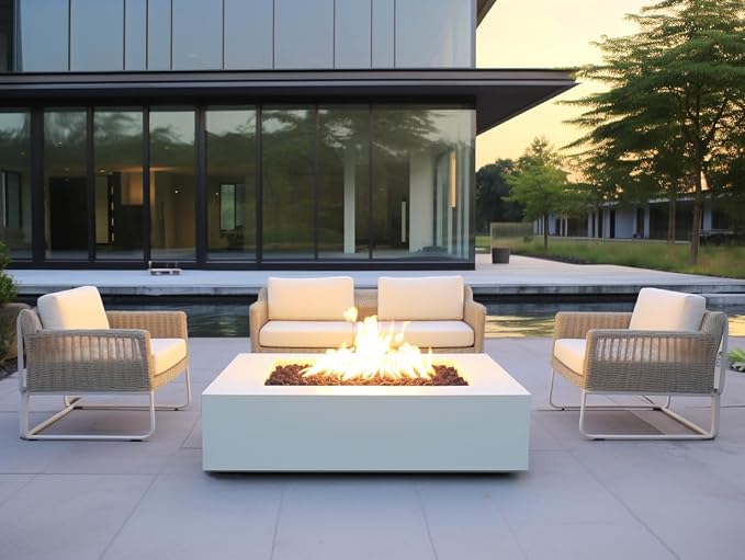 EXPLUX Outdoor Propane Gas Fire Pit Table 65, 000 BTU 52-inch Concrete - Image 9