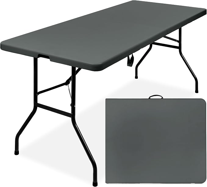 Best Choice Products 6ft Plastic Folding Table, Indoor Outdoor Heavy Duty by BestChoiceProducts