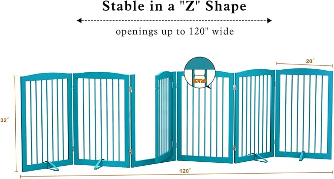 Freestanding Pet Gate with Door, Tall Dog Gate - Image 6