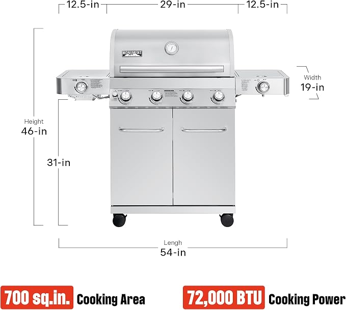 Monument Grills Larger 4-Burner Propane Gas Grills Stainless Steel - Image 6