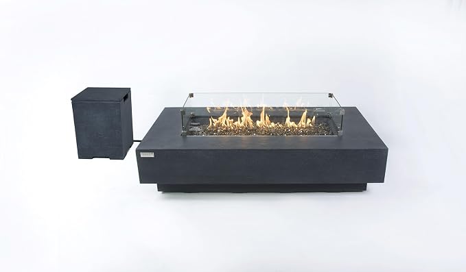 Elementi+ | Bundle Positano Gas Fire Pit Cast Concrete 60" Rectangular Fire - Image 8