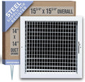 Fits 14x14 Duct Opening Steel Adjustable Air Supply Grille by Handua | Register by Handua