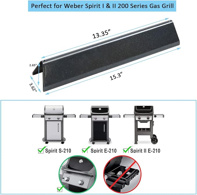 7635 15.3 Inch Flavorizer Bars for Weber Spirit I & II 200 Series Spirit E210 - Image 2