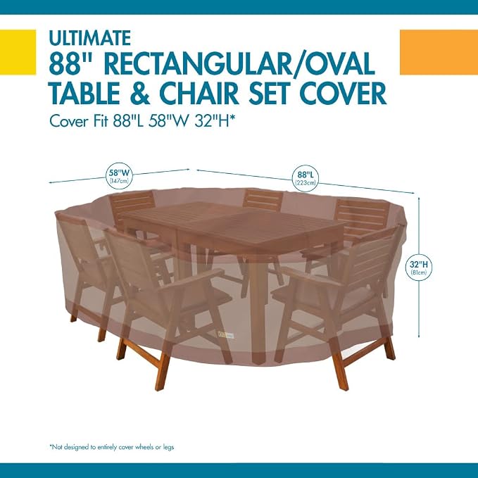 DUCKCOVERS Ultimate Water-Resistant 90 Inch Rectangular/Oval Patio Table - Image 7