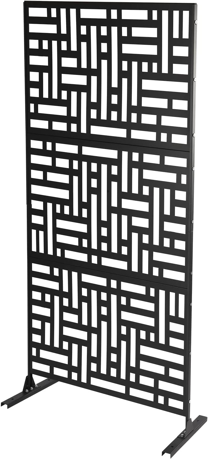 75" H x 35" W Metal Privacy Screen Freestanding Outdoor Privacy Panels Fence by Unknown