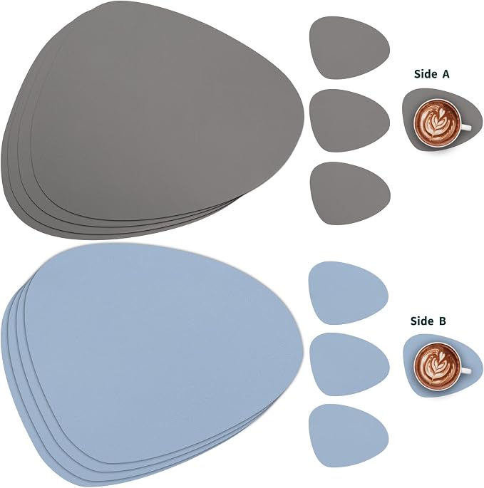 Myir JUN Placemats, Dual-Sided Placemats Waterproof Faux Leather Placemats Set - Image 2
