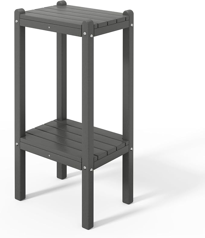 Costaelm Outdoor Side Table, 2-Tier Small Patio Coffee Tables by Costaelm