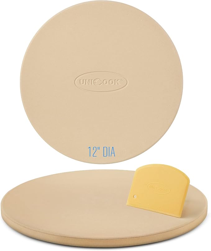 Unicook 12 Inch Round Pizza Stone, Heavy Duty Cordierite Bread Baking Stone by UNICOOK