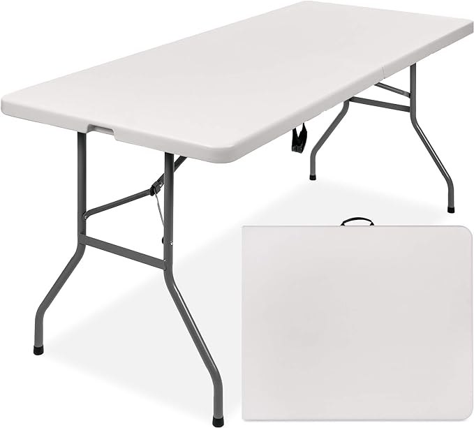 Best Choice Products 6ft Plastic Folding Table, Indoor Outdoor Heavy Duty by BestChoiceProducts