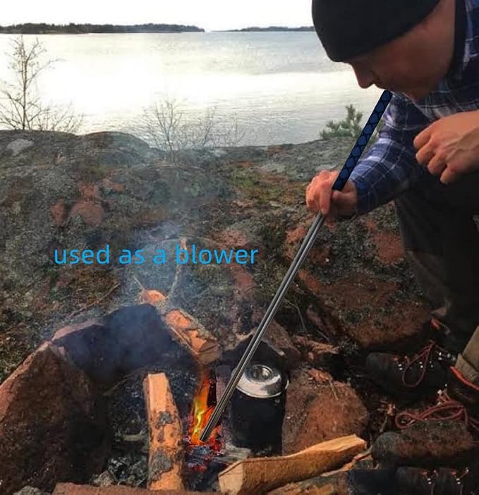 49 Inches Fire Poker for Fire Pit Outdoor, Extra Long Campfire Poker Blower - Image 4