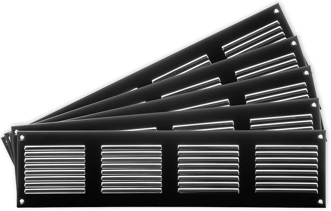 Repa Market 5-Pack Air Vent Cover 16x4 Inch White Galvanized Steel Louvered by RepaMarket