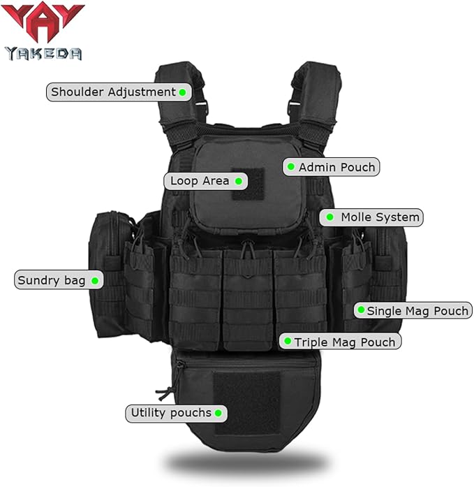 YAKEDA Outdoor Removable CS Training Vest, Molle Breathable Training Quick - Image 5