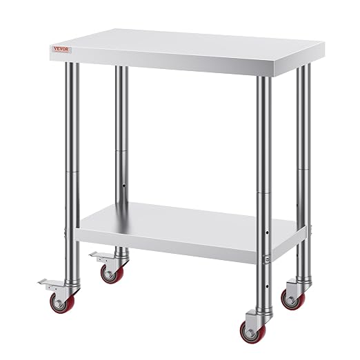Mophorn 30x18x34 Inch Stainless Steel Work Table 3-Stage Adjustable Shelf - Image 10