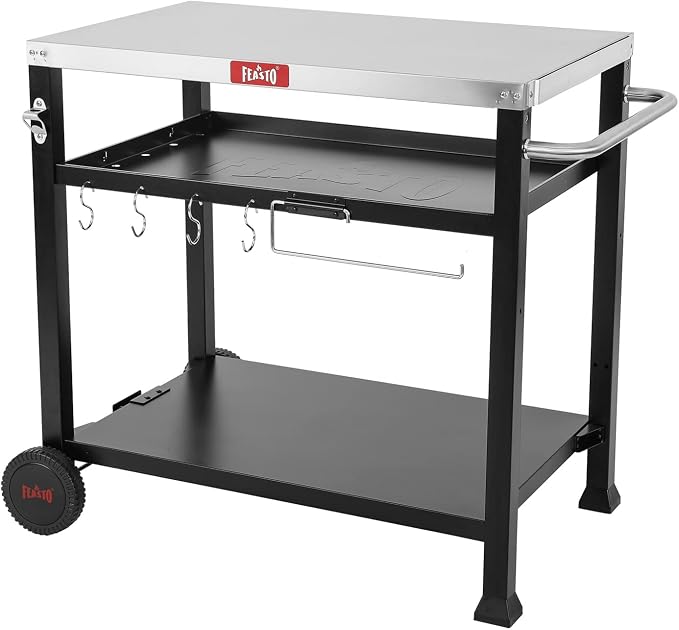 3-Shelf Outdoor Grill Table, Pizza Oven Table - Image 2