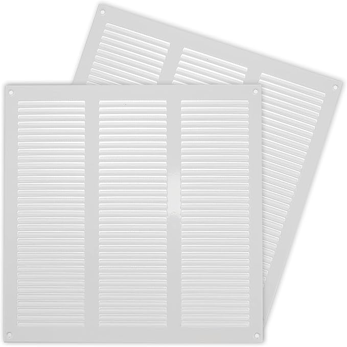 Repa Market 2-Pack 12x12 Inch Air Vent Cover/White Galvanized Steel Louvered by RepaMarket