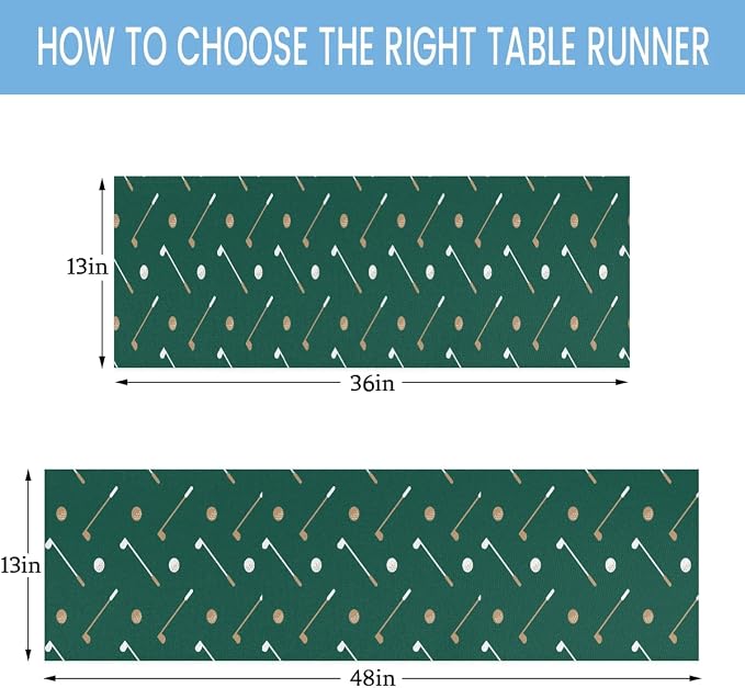 Golf Club Golf Ball Table Runner Kitchen Dining Table Runner 13*36in Table - Image 9