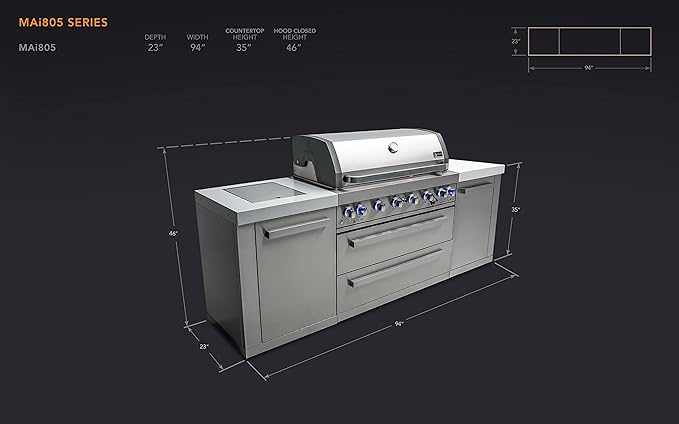 Mont Alpi MAi805 6-Burner 115000 BTU 44-inch Original Series Stainless Steel - Image 2