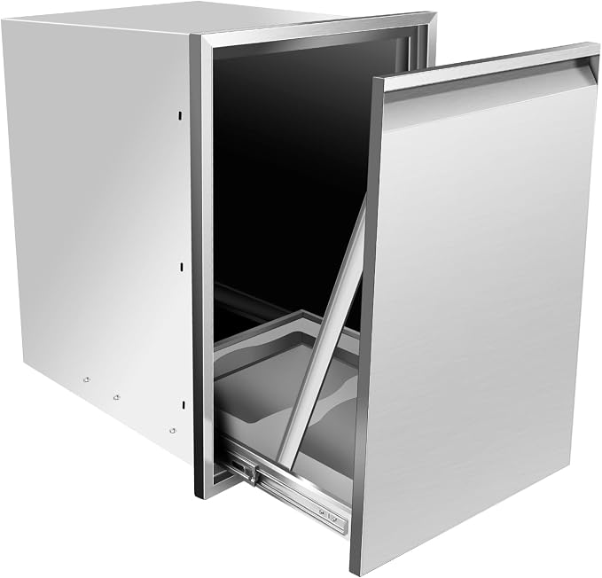 Outdoor Kitchen Drawers, Box Frame Style Flush Mount BBQ Drawer w/Stainless by OLIPIC