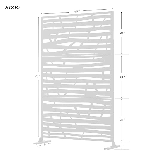Casaphoria 72" H x 47" W Metal Outdoor Privacy Screen, Freestanding Decorative - Image 7