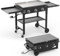 3 Burner Foldable Gas Griddle, 32 Inch Stainless Steel Portable Detachable by ADREAK