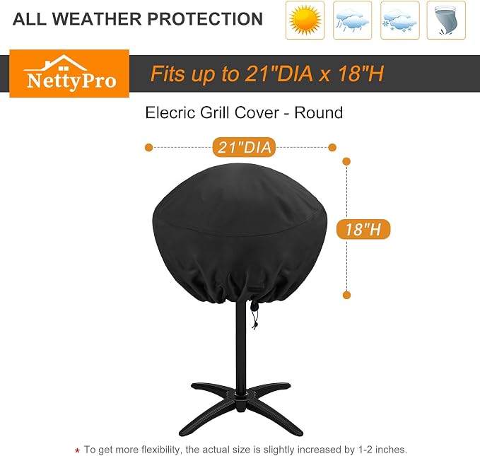 NettyPro Grill Cover for George Foreman, Waterproof Heavy Duty Outdoor Indoor - Image 6