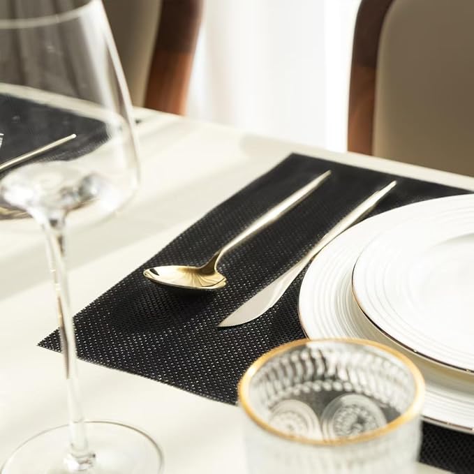 Placemats Set of 6 Vinyl/Plastic Woven Place Mats - Image 6