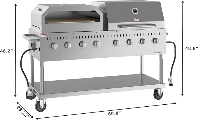 60 in. 8-Burner Commercial Outdoor Propane Gas Grill - Image 3