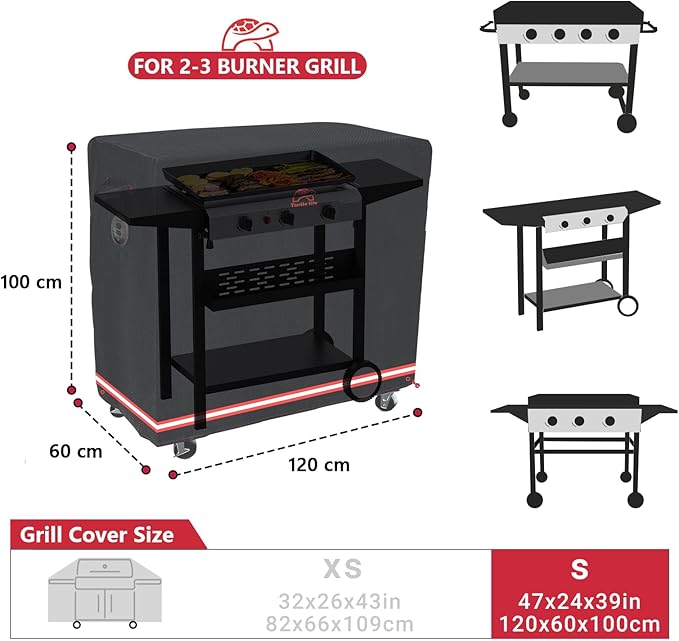 Turtle Life BBQ Grill Cover, 46 Inch Heavy Duty Waterproof Barbecue Gas Grill - Image 2