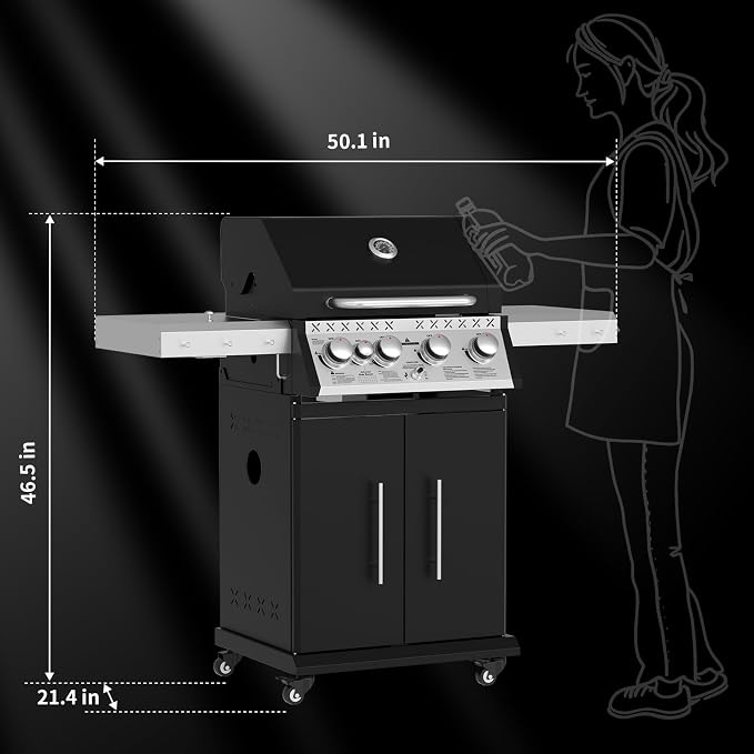 Propane Gas Grill, 4+1 Stainless Steel Barbecue Grill - Image 8