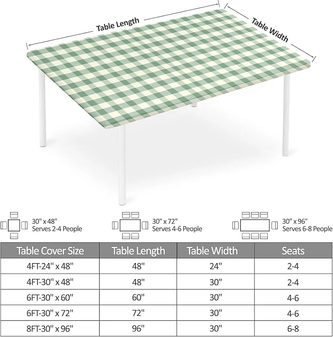 Rectangle Table Cloth Cover Waterproof Elastic Fitted Polyester Fitted - Image 2