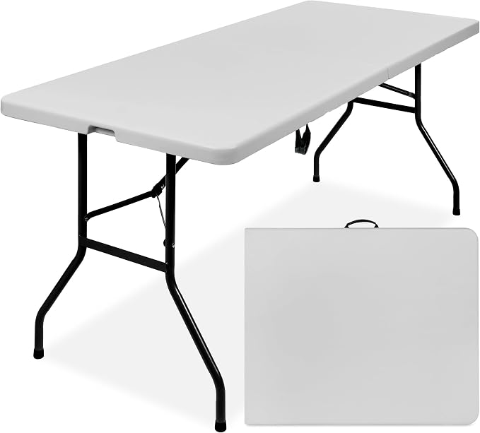 Best Choice Products 6ft Plastic Folding Table, Indoor Outdoor Heavy Duty by BestChoiceProducts