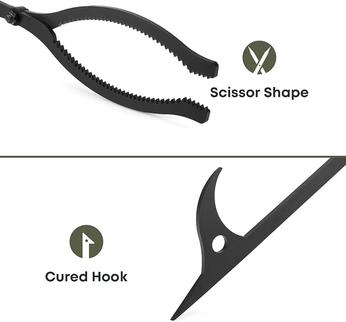 Stanbroil 28" Firewood Tongs and Fire Poker Set, Large Campfire Tongs Tool Set - Image 3