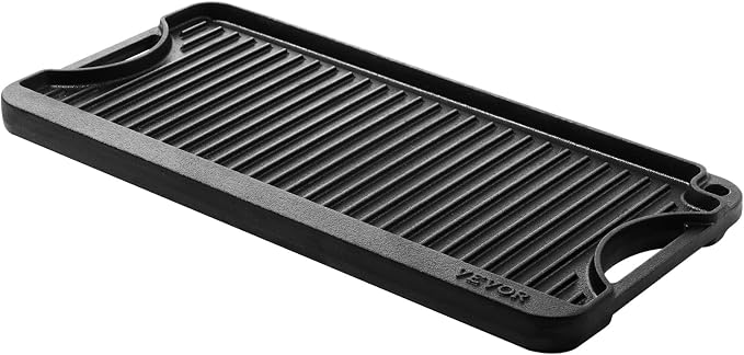 VEVOR Reversible Grill/Griddle, 20x10 inch Pre-Seasoned Cast Iron Griddle - Image 4