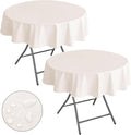Nasitos 2 Pack Round Tablecloth 60 Inch-Beige 100% Waterproof Spillproof by Nasitoshomedecor
